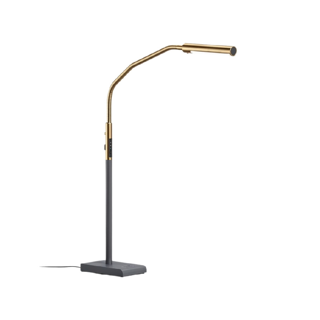 **Technische titel in het Nederlands:** **Moderne bureau lamp met verstelbare arm en gouden afwerking**