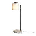 **Moderne vloerlamp met betonbasis en stoffen kap**